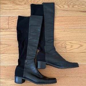 Stuart Weitzman Black Leather Below Knee Boots 8.5